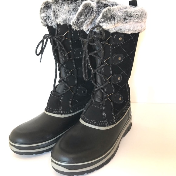 Khombu Shoes - Khombu Black Lace Up Winter Boots (9M)